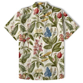 Vintage Botanicals Seamless Patterns Aloha Hawaii Shirt, Botanicals Hawaiian Button Down Shirt - The Palmix